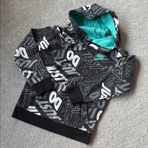 Nike Just Do It Hoodie in Black and Teal